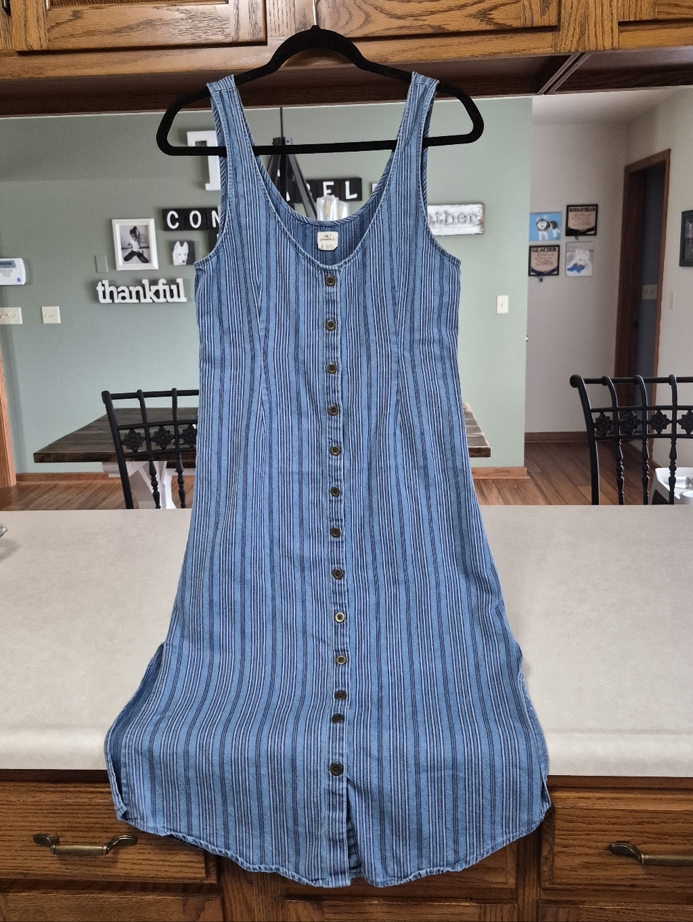 O'Neill Blue Striped Casual Button-Down Dress